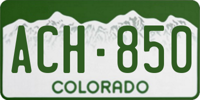 CO license plate ACH850