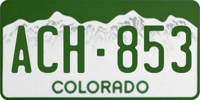 CO license plate ACH853