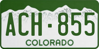 CO license plate ACH855