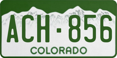 CO license plate ACH856