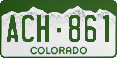 CO license plate ACH861