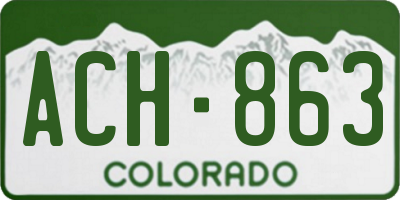 CO license plate ACH863