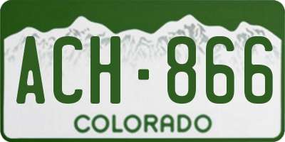 CO license plate ACH866