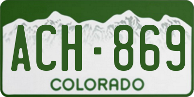 CO license plate ACH869