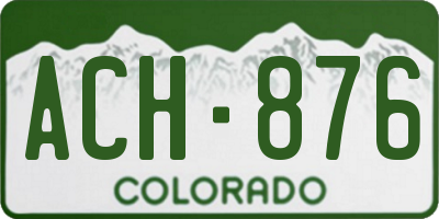 CO license plate ACH876