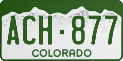CO license plate ACH877