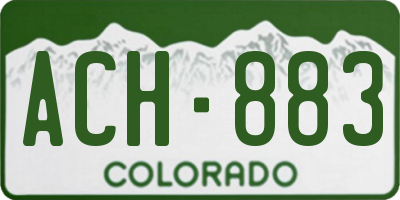 CO license plate ACH883