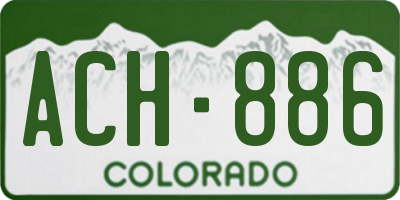 CO license plate ACH886
