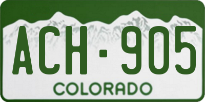 CO license plate ACH905