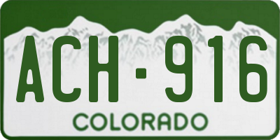 CO license plate ACH916
