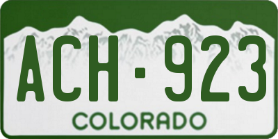 CO license plate ACH923