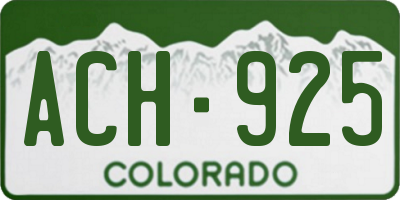 CO license plate ACH925