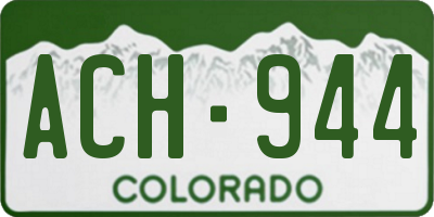 CO license plate ACH944