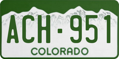 CO license plate ACH951