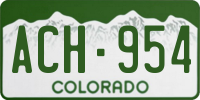 CO license plate ACH954