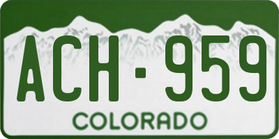 CO license plate ACH959