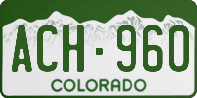 CO license plate ACH960