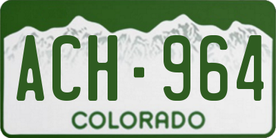 CO license plate ACH964