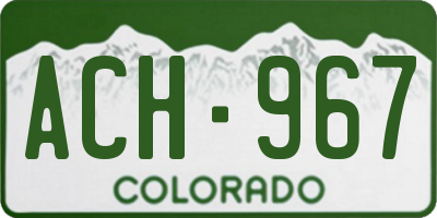 CO license plate ACH967
