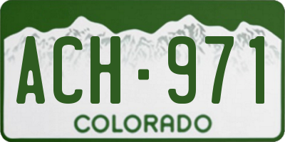 CO license plate ACH971