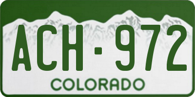 CO license plate ACH972