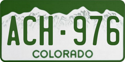 CO license plate ACH976