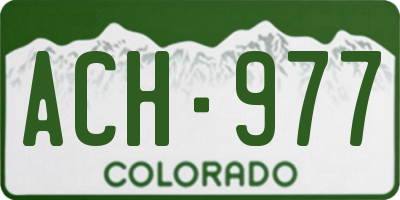 CO license plate ACH977