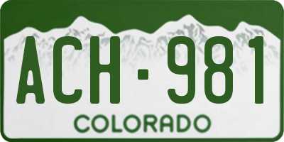 CO license plate ACH981