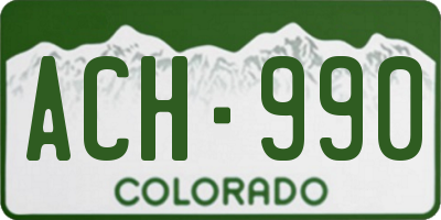 CO license plate ACH990