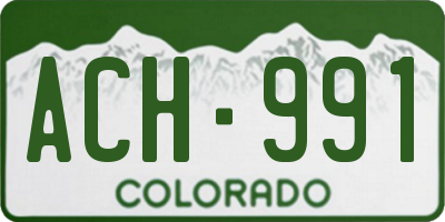 CO license plate ACH991