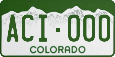 CO license plate ACI000