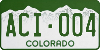 CO license plate ACI004