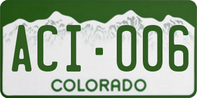 CO license plate ACI006