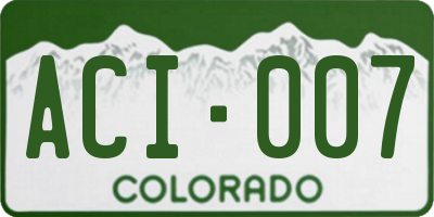 CO license plate ACI007