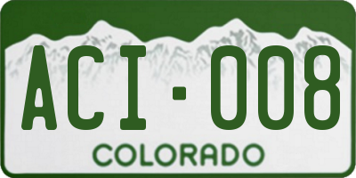 CO license plate ACI008