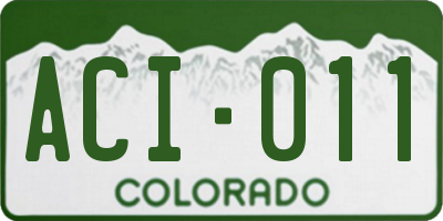 CO license plate ACI011