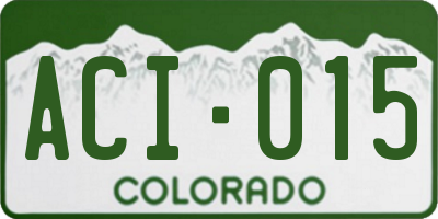 CO license plate ACI015