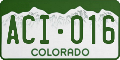 CO license plate ACI016