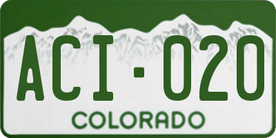CO license plate ACI020
