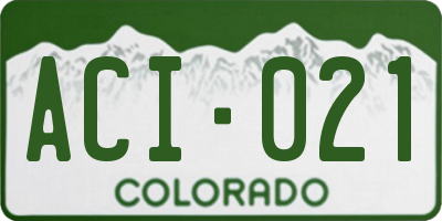 CO license plate ACI021