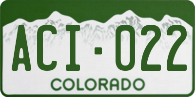 CO license plate ACI022