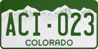 CO license plate ACI023
