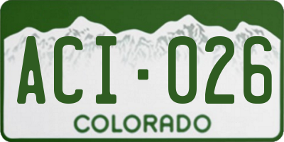 CO license plate ACI026
