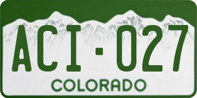 CO license plate ACI027