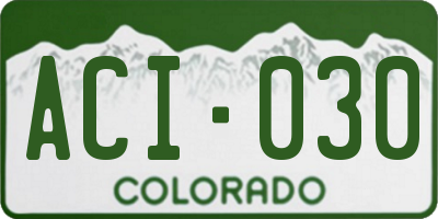CO license plate ACI030