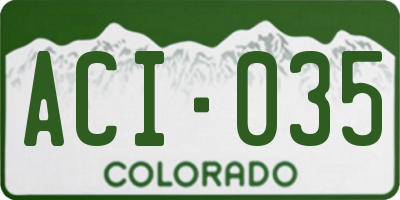CO license plate ACI035