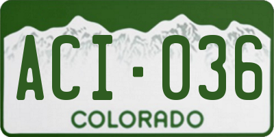 CO license plate ACI036