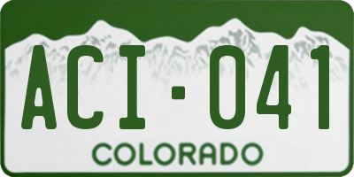 CO license plate ACI041