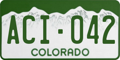 CO license plate ACI042