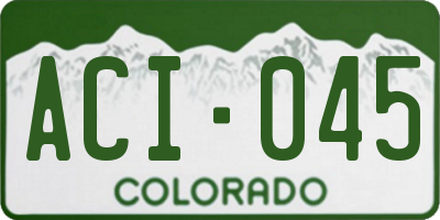 CO license plate ACI045
